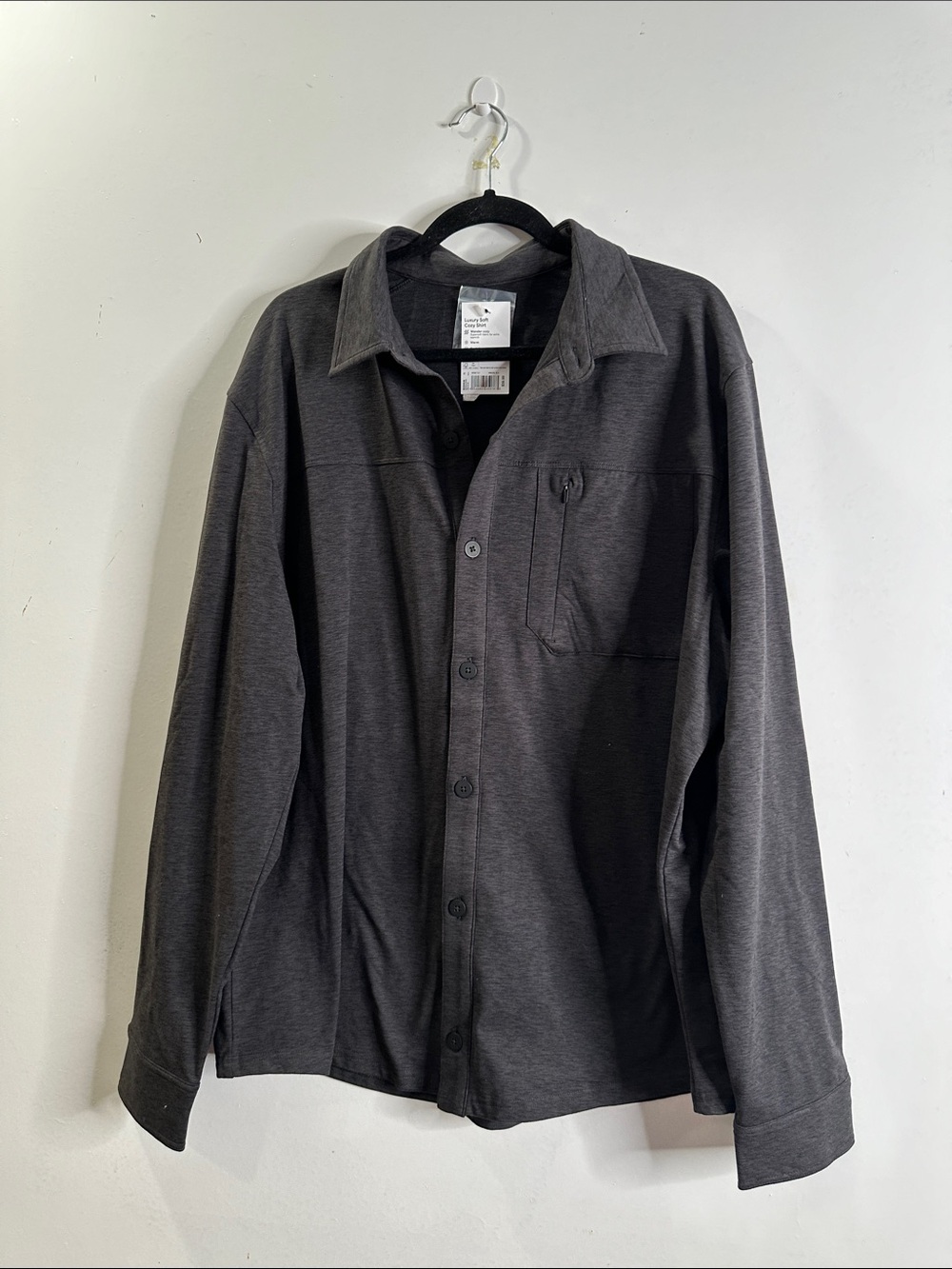FLX Men's Dark Gray Button-Up Jacket Shirt size xL new
